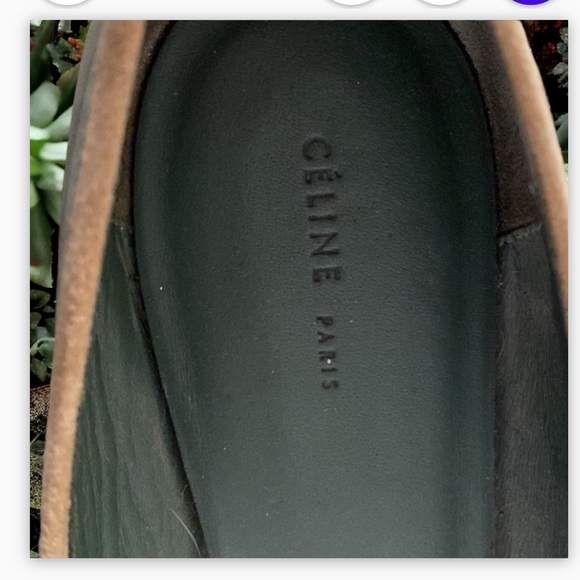 Celine Leather Ballet Flats Green  Tan 39 - Picture 4 of 4